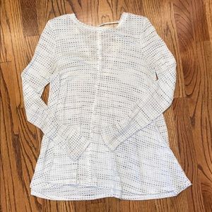 white and gray thin sweater